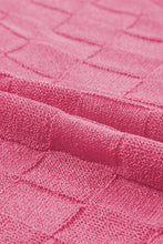 Load image into Gallery viewer, Bright Pink Lattice Textured Knit Short Sleeve Sweater