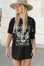 Load image into Gallery viewer, Pink Guitar Slogan Letter Graphic Print Oversized T Shirt