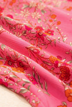 Load image into Gallery viewer, Rose Red Floral Print Wide Short Sleeve Loose Shirt