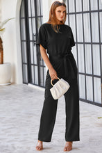 Load image into Gallery viewer, Red Belted Wide Leg Jumpsuit