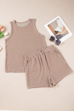 Load image into Gallery viewer, Smoke Gray Corded Sleeveless Top and Pocketed Shorts Set