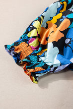 Load image into Gallery viewer, Blue Split Neck Collared Plus Floral Dress