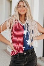 Load image into Gallery viewer, Red American Flag Stars and Stripes Tank Top
