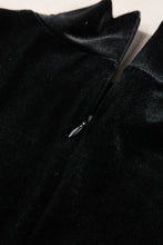 Load image into Gallery viewer, Black Velvet High Neck Tiered Ruffle Mini Dress