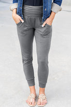 Load image into Gallery viewer, Black Plus Size High Waist Pocketed Skinny Pants