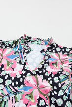 Load image into Gallery viewer, Pink Floral Ricrac Embellished Tiered Mini Dress