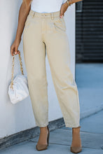 Load image into Gallery viewer, White Solid High Waist Casual Pants