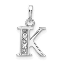 Load image into Gallery viewer, 14K White or Yellow Gold Diamond Letter Initial Pendant YC1541W