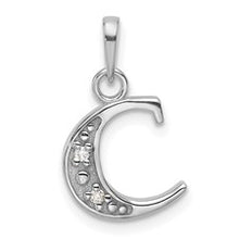 Load image into Gallery viewer, 14K White or Yellow Gold Diamond Letter Initial Pendant YC1541W