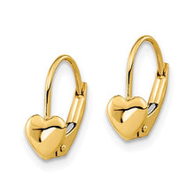 Load image into Gallery viewer, 14k Madi K Heart Leverback Earrings