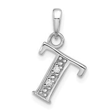 Load image into Gallery viewer, 14K White or Yellow Gold Diamond Letter Initial Pendant YC1541W