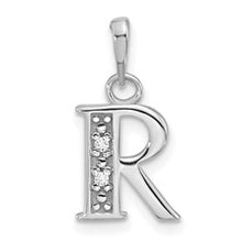 Load image into Gallery viewer, 14K White or Yellow Gold Diamond Letter Initial Pendant YC1541W