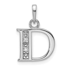 Load image into Gallery viewer, 14K White or Yellow Gold Diamond Letter Initial Pendant YC1541W