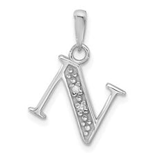 Load image into Gallery viewer, 14K White or Yellow Gold Diamond Letter Initial Pendant YC1541W