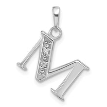 Load image into Gallery viewer, 14K White or Yellow Gold Diamond Letter Initial Pendant YC1541W
