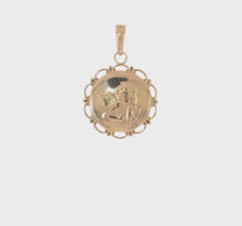 Load and play video in Gallery viewer, 14K Polished Angel On Round Scallop Frame Pendant
