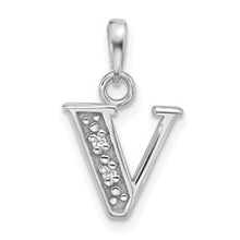 Load image into Gallery viewer, 14K White or Yellow Gold Diamond Letter Initial Pendant YC1541W