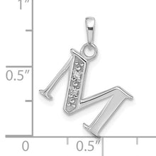Load image into Gallery viewer, 14K White or Yellow Gold Diamond Letter Initial Pendant YC1541W