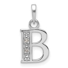 Load image into Gallery viewer, 14K White or Yellow Gold Diamond Letter Initial Pendant YC1541W