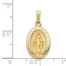 Load image into Gallery viewer, 14k Polished and Satin Miraculous Medal Hollow Pendant STYLE: XR1401