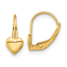 Load image into Gallery viewer, 14k Madi K Heart Leverback Earrings