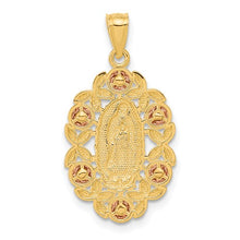 Load image into Gallery viewer, 14K Two-Tone with White Rhodium Guadalupe Pendant STYLE:  C4520