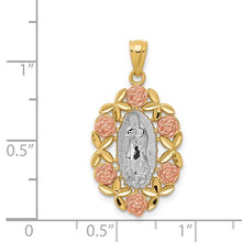 Load image into Gallery viewer, 14K Two-Tone with White Rhodium Guadalupe Pendant STYLE:  C4520