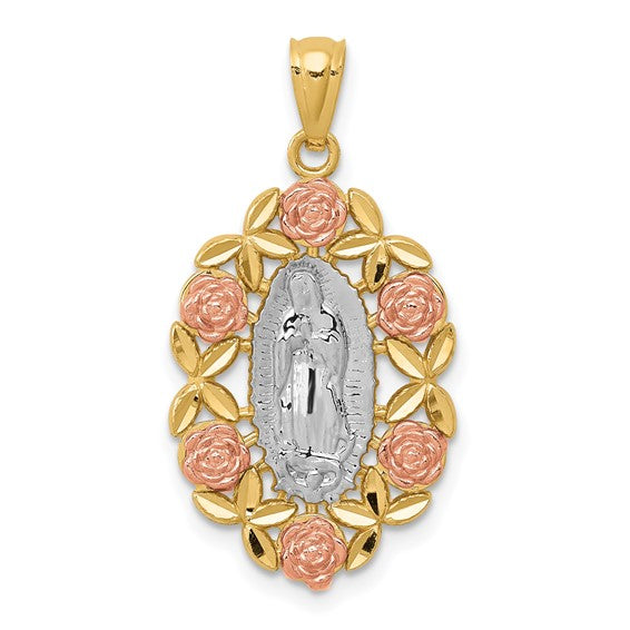 14K Two-Tone with White Rhodium Guadalupe Pendant STYLE:  C4520