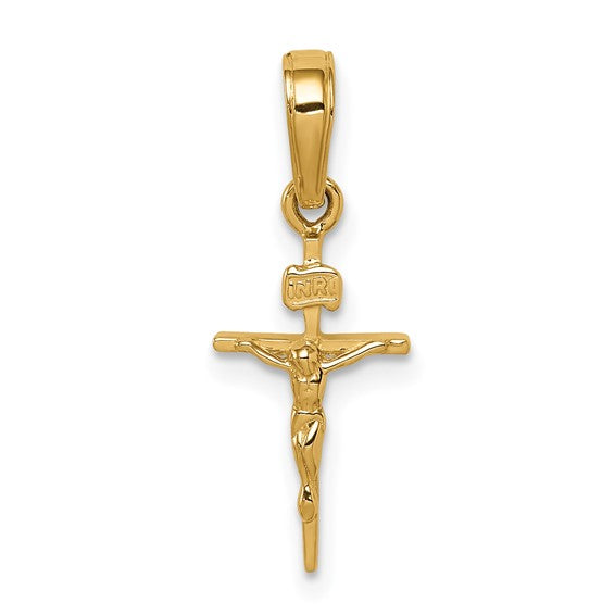14k Small INRI Crucifix Pendant STYLE: C3894