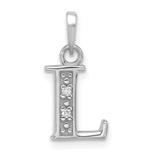 Load image into Gallery viewer, 14K White or Yellow Gold Diamond Letter Initial Pendant YC1541W