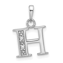 Load image into Gallery viewer, 14K White or Yellow Gold Diamond Letter Initial Pendant YC1541W