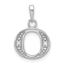 Load image into Gallery viewer, 14K White or Yellow Gold Diamond Letter Initial Pendant YC1541W