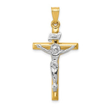 Load image into Gallery viewer, 14k Two-tone INRI Crucifix Pendant STYLE: K501
