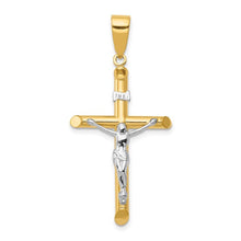 Load image into Gallery viewer, 14k Two-tone Hollow Crucifix Pendant
