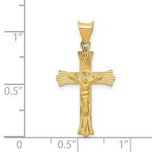 Load image into Gallery viewer, 14k Polished Satin and D/C Crucifix Pendant
