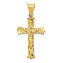 Load image into Gallery viewer, 14k Polished Satin and D/C Crucifix Pendant
