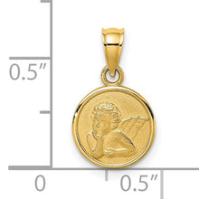 Load image into Gallery viewer, 14k 10mm Engraved Angel Coin Charm K9687
