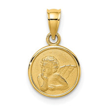 Load image into Gallery viewer, 14k 10mm Engraved Angel Coin Charm K9687
