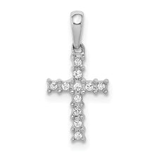 Load image into Gallery viewer, 14k White Gold 1/20ct. Diamond Latin Cross Pendant STYLE:  PM4957-006-WA