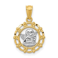Load image into Gallery viewer, 14k with Rhodium Framed Cherub Pendant REL163