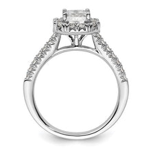 Load image into Gallery viewer, 14k White Gold Halo (Holds 3/4 carat (5.3mm) Cushion Center) 3/8 carat Diamond Semi-mount Engagement Ring STYLE:  RM2059E-075-WAA
