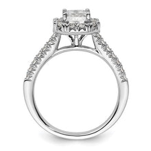 Load image into Gallery viewer, 14k White Gold Halo (Holds 3/4 carat (5.3mm) Cushion Center) 3/8 carat Diamond Semi-mount Engagement Ring STYLE:  RM2059E-075-WAA