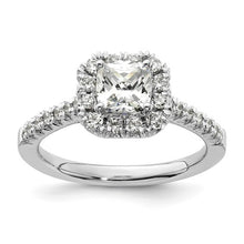 Load image into Gallery viewer, 14k White Gold Halo (Holds 3/4 carat (5.3mm) Cushion Center) 3/8 carat Diamond Semi-mount Engagement Ring STYLE:  RM2059E-075-WAA
