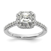 Load image into Gallery viewer, 14k White Gold Halo (Holds 3/4 carat (5.3mm) Cushion Center) 3/8 carat Diamond Semi-mount Engagement Ring STYLE:  RM2059E-075-WAA