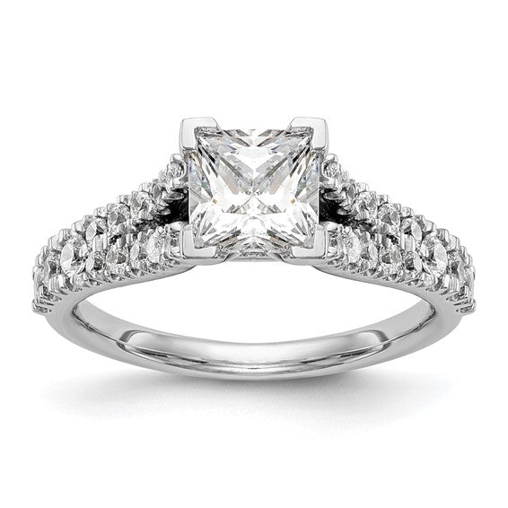 14K White Gold Peg Set 1/2 carat Diamond Semi-mount Engagement Ring STYLE:  RM2803E-051-WAA