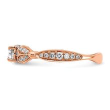 Load image into Gallery viewer, 14K Rose Gold Two Hearts (Holds 1/2 carat (4.5mm) Round Center) 1/4 carat Diamond Semi-Mount Engagement Ring
