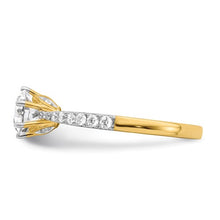 Load image into Gallery viewer, 14k Gold Leaf Design (Holds 3/4 carat (5.8mm) Round Center) 1/4 carat Diamond Semi-Mount Engagement Ring