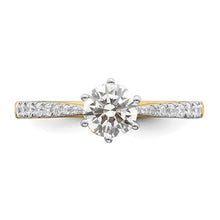 Load image into Gallery viewer, 14k Gold Leaf Design (Holds 3/4 carat (5.8mm) Round Center) 1/4 carat Diamond Semi-Mount Engagement Ring