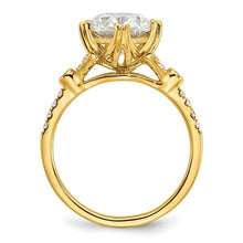 Load image into Gallery viewer, 14k (Holds 2 carat (10x7.5mm) Oval Center) 1/6 carat Diamond Semi-Mount Engagement Ring
