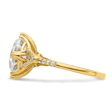 Load image into Gallery viewer, 14k (Holds 2 carat (10x7.5mm) Oval Center) 1/6 carat Diamond Semi-Mount Engagement Ring